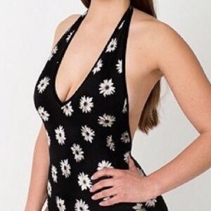 American Apparel Halter Bodysuit in Daisy Print Size Medium